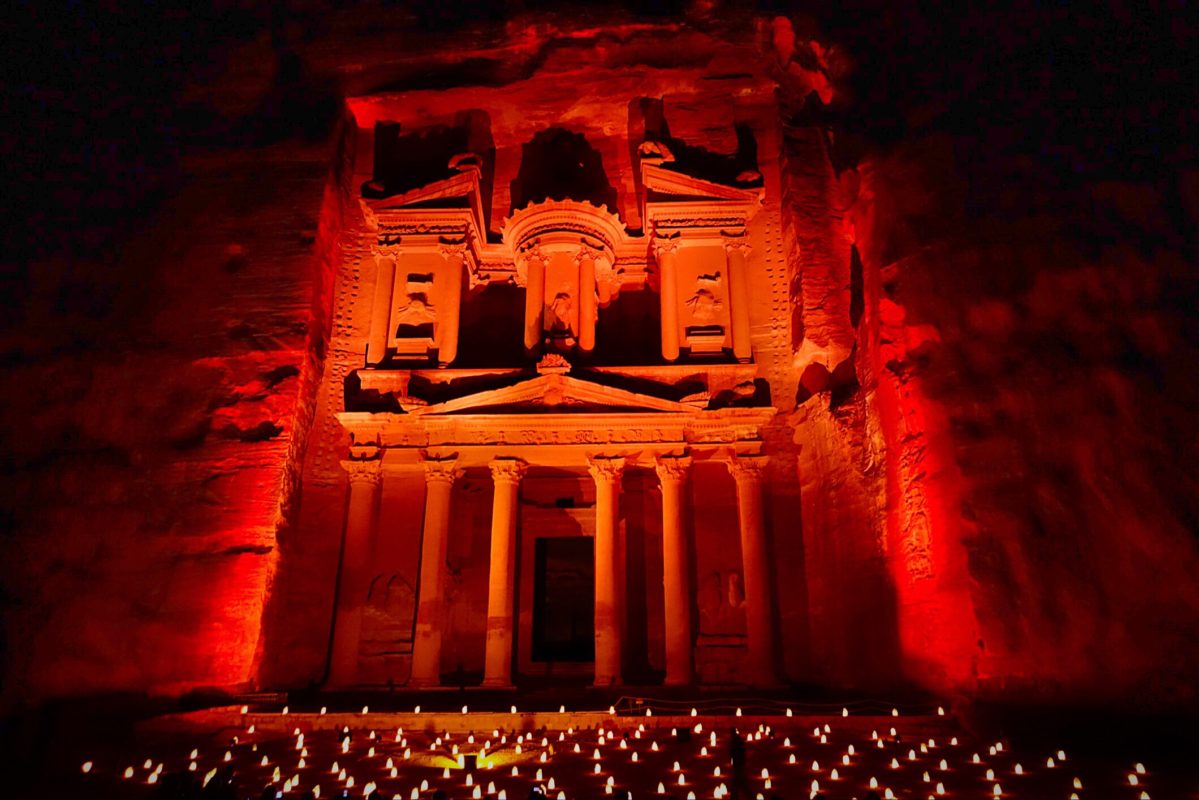 Petra by night in Jordan