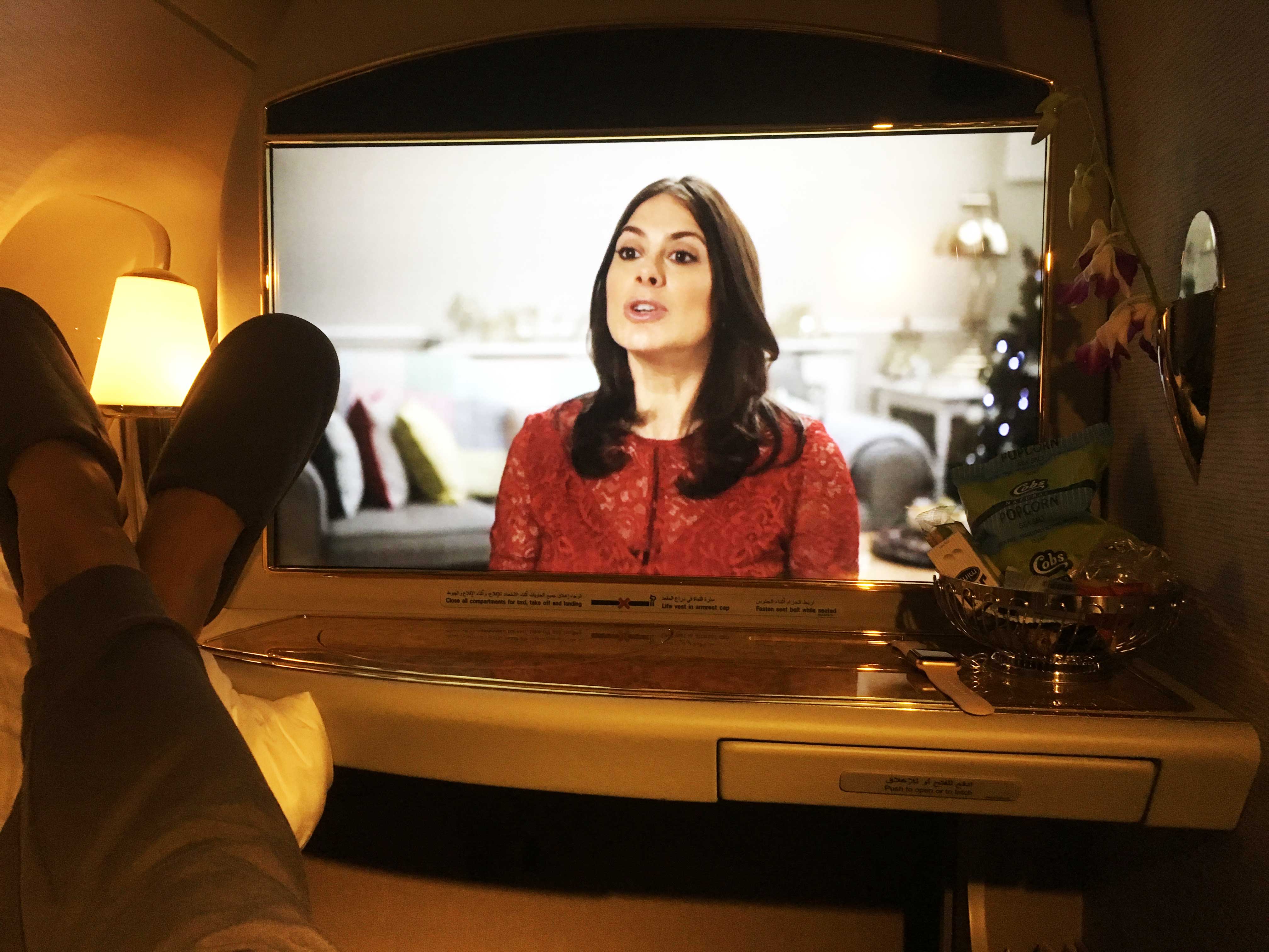 inflight entertainment onboard Emirates First Class