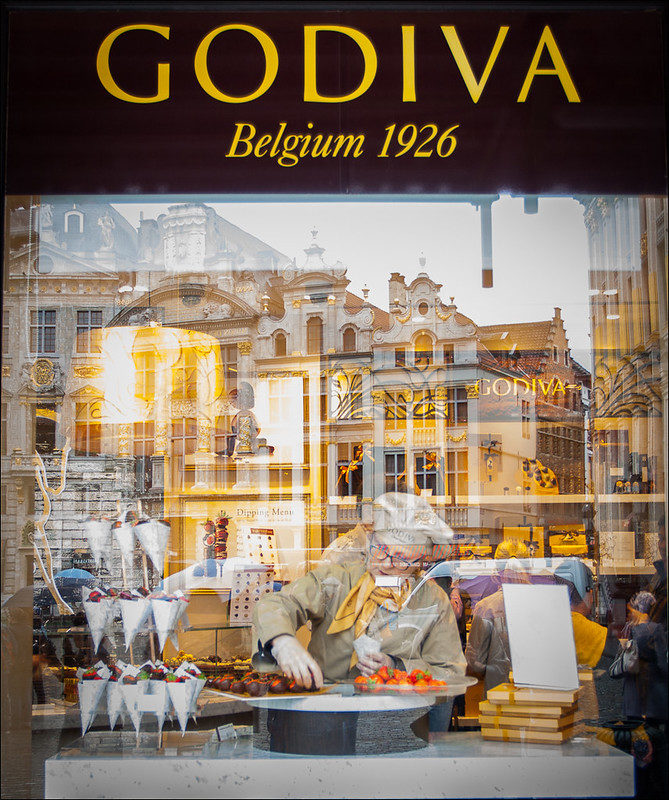 24 hours In Brussels:Godiva Chocolate store in Grand place brussels clicked by Joe Turic