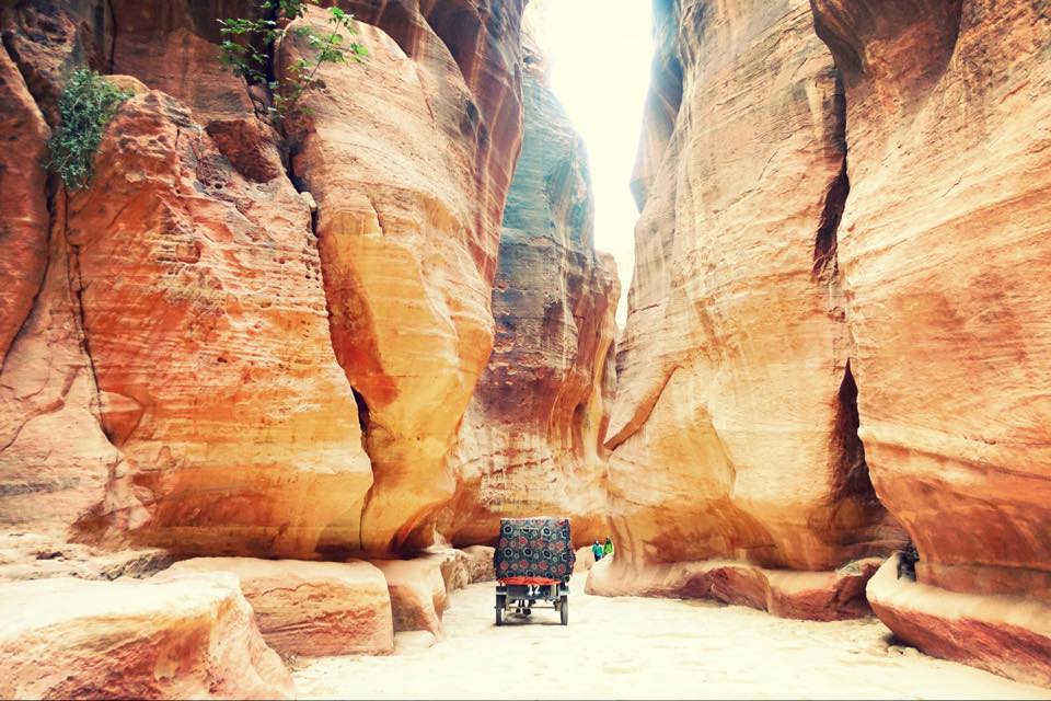 Carriage ride through the Siq in Petra