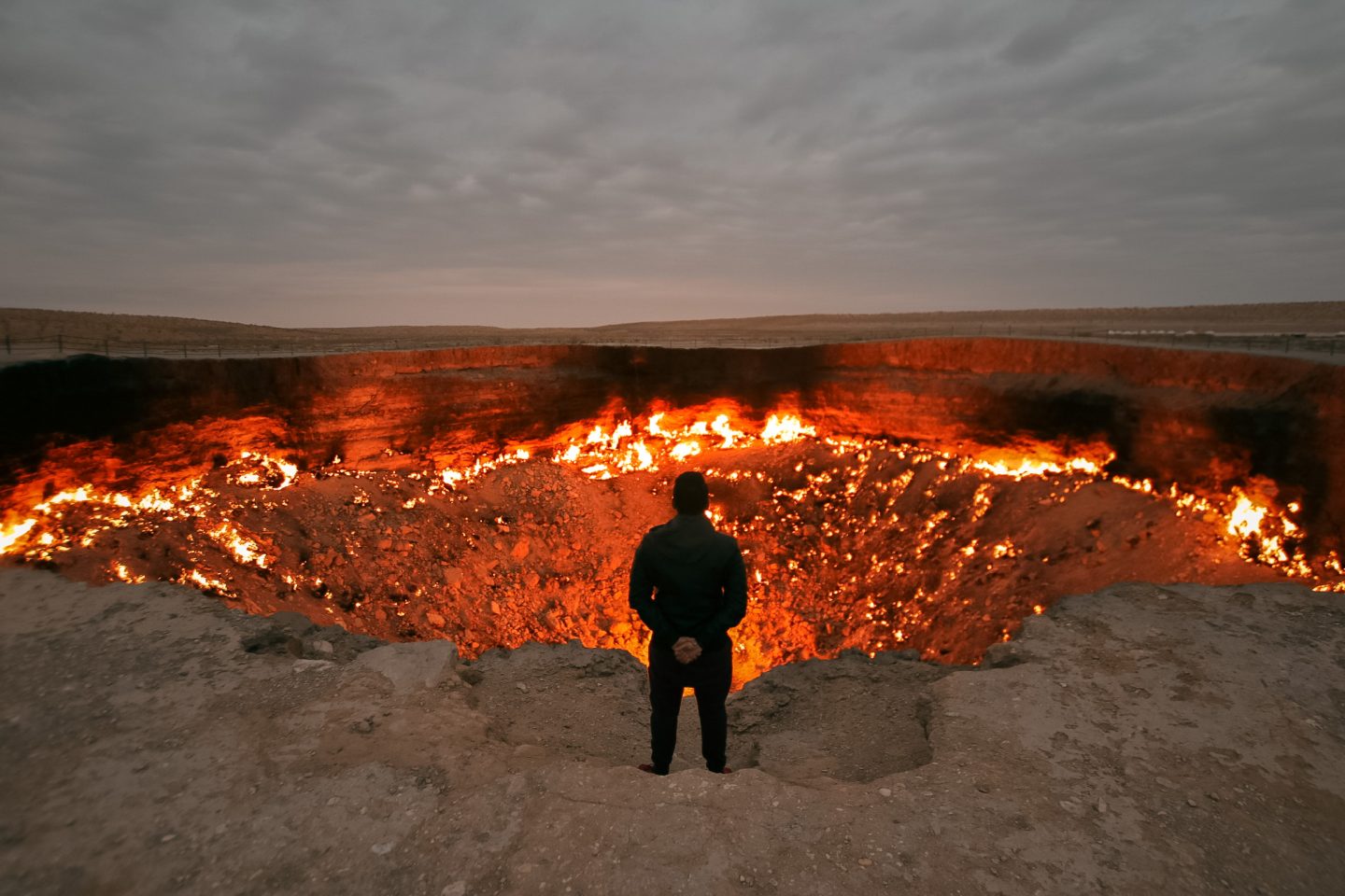 The door to hell at sunset