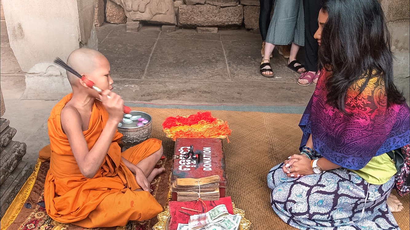 Sacred thread at Angkor Wat