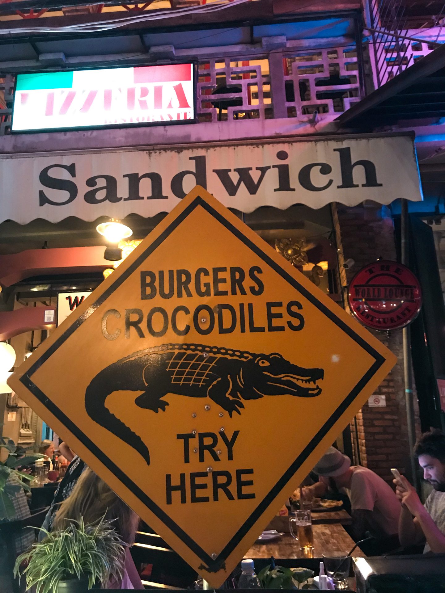 Crocodile burgers at Siem Reap